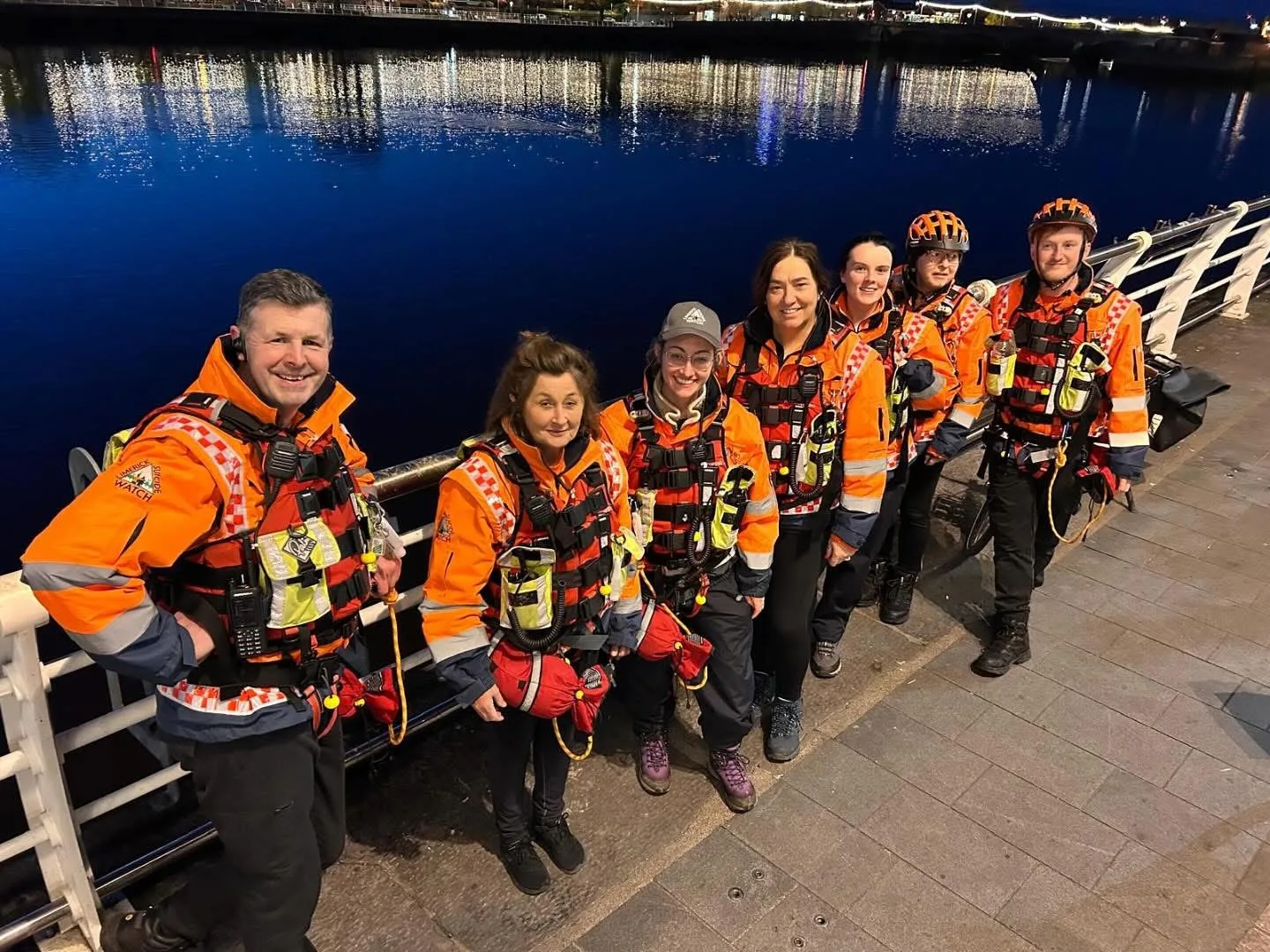 LSW patrol team by the river at night