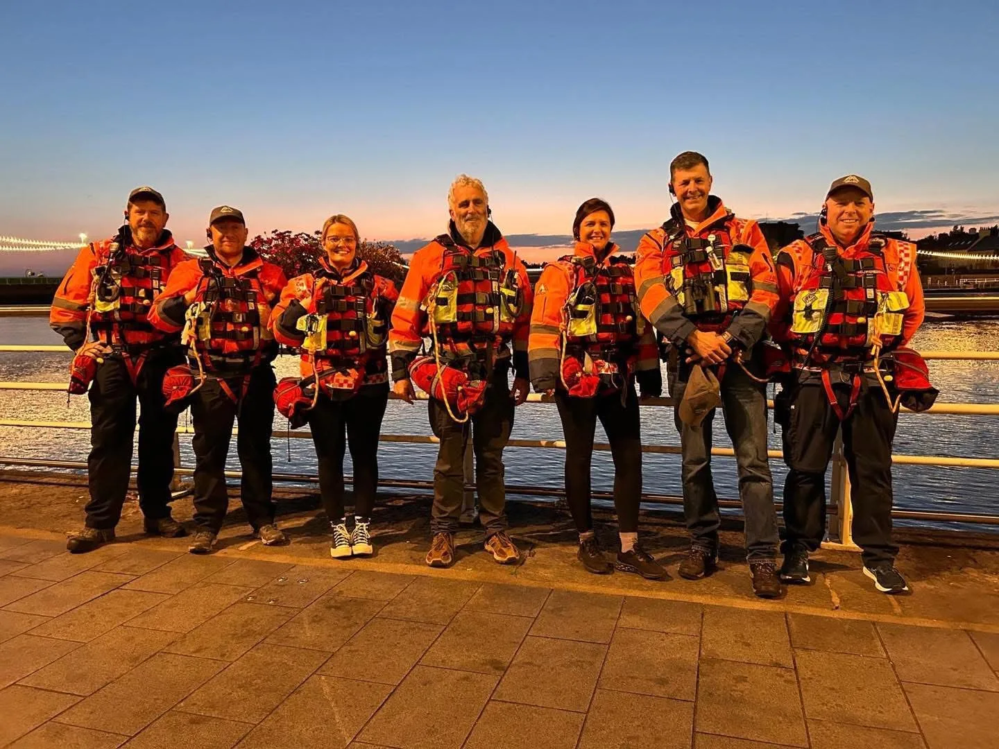 LSW patrol team at sunset by the river